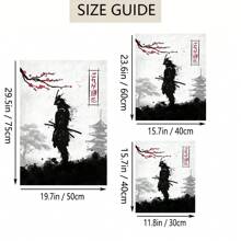 1幅復古日本櫻花武士海報風景動漫武士帆布畫牆藝術印刷浴室臥室家居裝飾 - 彩色 - 查看 5