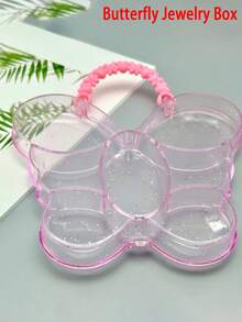 Ps 半透明塑料收纳盒，带多个隔层，有梅花、蝴蝶、心形、六角形和不对称形状，适用于 DIY 发带、配饰或珠子 - 彩色 - 查看 6