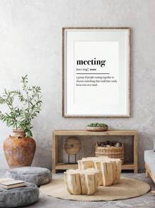 1 件家庭辦公室牆壁裝飾 - 有趣的辦公室隔間牆壁裝飾牆壁藝術,有趣的工作辦公室裝飾,家庭辦公室的有趣隔間裝飾 |會議(無框架) - 黑與白 - 查看 8