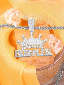 1 Miếng Vòng cổ mặt dây chuyền Với 4MM Rộng Dây thừng Chuỗi Sành điệu Đồ trang sức Hip Hop Đồ treo Cho nam giới NỮ - Bạc - Xem 8