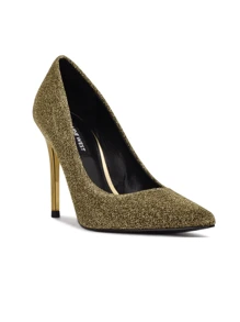 Zapatilla de piel - Dorado - Ver 2