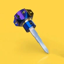 1入組藍色燒藍鈦CNC鋁合金摩托車鑰匙套，越野車、電動自行車、機車、摩托車、街車等一般用途 - 藍色 - 查看 3