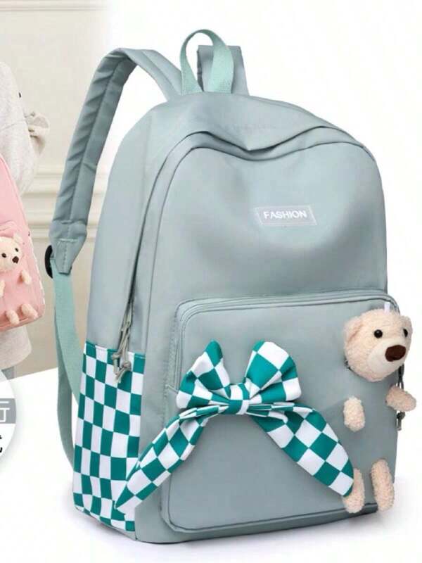 Mochila Escolar De Grande Capacidade Para Mulheres Estudantes Nylon impermeável X10
