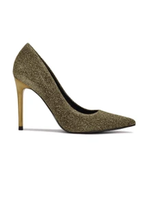 Zapatilla de piel - Dorado - Ver 3