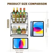 Kitchen Vegetable Storage Rack, Black Multi-layer Desktop Vegetable Holder, Household Fruit & Vegetable Basket With Slot Storage Rack
