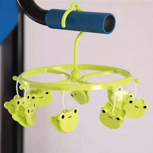 CASAMAX WL Gancho para ropa con pinzas, Diseño de ranita. Ideal para secar, calcetines, toallas, ropita de bebé.