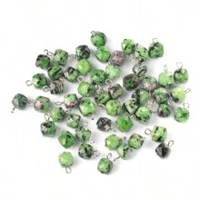 5/10入組天然石材切面正方形水晶吊墜,適用於diy項鍊珠寶製作配件和日常送禮 - 切面方塊-9mm - 查看 33