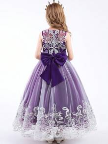 年轻女孩蕾丝连衣裙，适合伴娘、生日派对、节日、婚礼、舞会、毕业典礼、夏季晚礼服