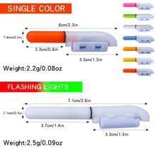 Sougayilang 1 件釣竿燈不含 425 電池 8 種顏色可選電子桿燈 Led 燈夾釣魚咬閃光燈有吸引力的魚餌燈防水釣魚配件無電池 - 黃色 - 查看 4