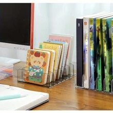 1 多功能收納架、家庭和宿舍架、學生筆記本收納工具、辦公室桌面文件夾整理器、辦公用品、返校用品 - 白色 - 查看 5
