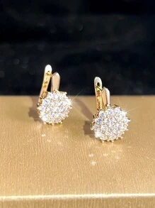 Vanel 1 对银色向日葵锆石耳钉，闪亮锆石耳环，适合送给女友、新娘派对伴娘的珠宝礼物 - 銀色 - 查看 5