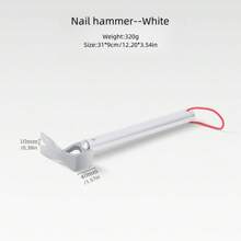 1pc Silver Multi-Functional Camping Mallet & Peg Extractor For Canopy, Tent And Awning - Silver - View 11