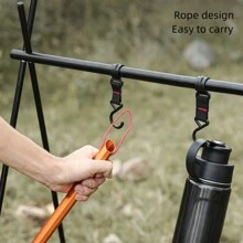 1pc Silver Multi-Functional Camping Mallet & Peg Extractor For Canopy, Tent And Awning - Silver - View 9