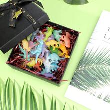 16pcs Glow In Dark Mini Dinosaur Figures, Birthday Party Favors Supplies Dino Cupcake Toppers, Easter Basket Stuffers Pinata Goody Fillers Classroom Prizes Treasure Box Gifts