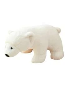 Molutian Muñeco de peluche de oso polar bonito de 26 cm, juguete de peluche animal suave, juguete de oso relleno, muñeco de acompañamiento de anime como regalo de cumpleaños para niños, oso de peluche, oso polar, oso - Blanco - Ver 4