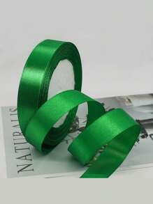 22m X 2cm Satin Ribbon, Baking Diy Ribbon Decoration, Gift Wrapping Material, Various Colors - Green - View 5