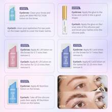 Libeauty 眼睫毛拉提和眉毛層壓2合1套裝,一次性專業質量快速拉提睫毛,半永久捲曲燙發 - 升級版 - 彩色 - 查看 7