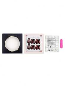 prettysecrets 10pcs Short Square Fireworks Handmade False Nails Set For Daily Use - Multicolor - View 4