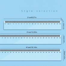 1pc High Precision Transparent Acrylic Ruler With Multiple Sizes (15/20/30/40cm) For Office And Study, Thickened Drawing Measuring Tool Back To School,Rulers - Clear - View 9