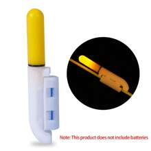 Sougayilang 1 件釣竿燈不含 425 電池 8 種顏色可選電子桿燈 Led 燈夾釣魚咬閃光燈有吸引力的魚餌燈防水釣魚配件無電池 - 黃色 - 查看 2