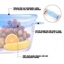 彩色矽膠伸縮蓋,適用於食物儲存,適合沙拉碗和大多數容器,12入彈性可重複使用的食品蓋,6種不同的尺寸適合不同的菜肴,可放洗碗機和冰箱,適用於水果、罐頭、杯子、果汁膠囊、鍋子和煎鍋 - 彩色 - 查看 8