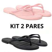 Chinelo perola injetado kit 2 pares - Multicolorido - Visão 1