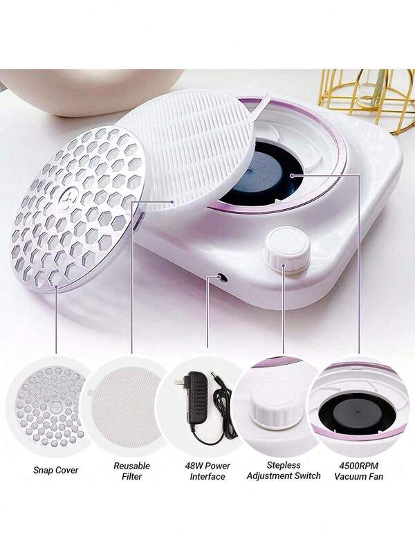 Electric Nail Dust Collector For Manicure, 1 Pc Strong Power & Strong