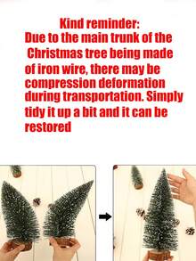 Mini Árbol De Navidad Con Hilo De Yute Y Base De Madera, Diseño De Tejido De Ensueño, Para Decoraciones Navideñas Para El Hogar Y La Cocina - Verde - Ver 9