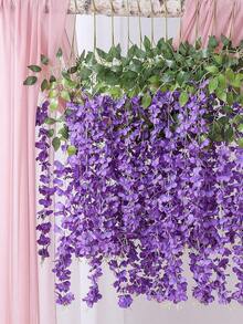 3pcs Treo Nhân tạo Hoa Tử Đằng Vine - Màu tím - Xem 1