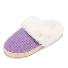 DRSLPAR Comfy House Slippers For Women Fuzzy Memory Foam Slippers Cozy Slip On Outdoor Indoor Warm Fleece Lined Bedroom Shoes - 紫色 - 查看 7
