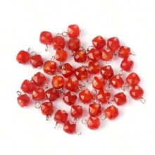 5/10入組天然石材切面正方形水晶吊墜,適用於diy項鍊珠寶製作配件和日常送禮 - 切面方塊-9mm - 查看 19