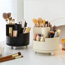 1入組桌面轉動化妝品儲物盒,桌面化妝品及儲物架,眉筆和化妝刷盒,也適用於字典整理 - 黑色 - 查看 4