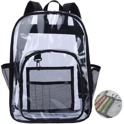 Mochila de viaje transparente y impermeable, moda para estudiantes, bolsa transparente para libros