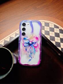 1 pieza Funda de teléfono con diseño de mariposa azul y morada brillante, estilo INS, con hermosos colores arcoíris, transparente y anti-caída, compatible con modelos de la serie S y A de , versión internacional, no la versión nacional - transparente - Ver 4