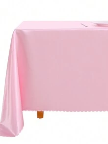 1片桌布,家具罩,純粉色色,現代簡約風格長方形,適用於桌子、會議桌、咖啡桌、餐廳、野餐墊、桌布 - 粉色 - 查看 7