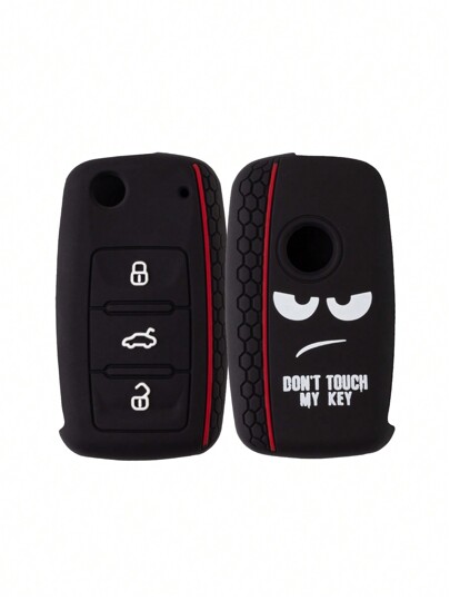 1pc Black Silicone Car Key Cover Case Anti-Shock For Bora Polo Tiguan Jetta Passat B5 B6 B7 Golf