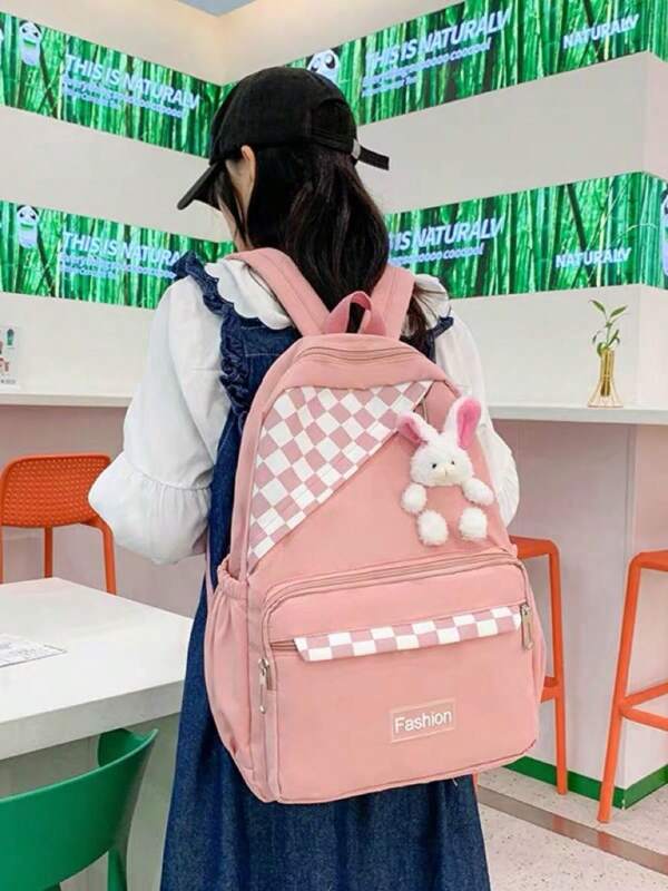 Mochila Escolar De Grande Capacidade Para Mulheres Estudantes Nylon impermeável X3