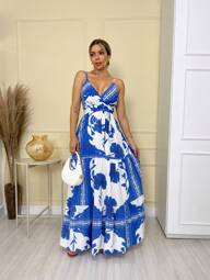 Vestido Florido Longo Feminino