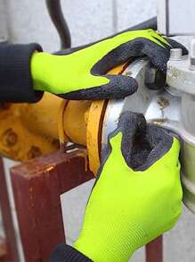 12對捲曲乳膠手套,男女皆適用,安全工作手套,適用於建築、倉庫、園藝、裝配和景觀等多種情境 - 綠色 - 查看 2