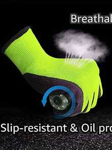 12對捲曲乳膠手套,男女皆適用,安全工作手套,適用於建築、倉庫、園藝、裝配和景觀等多種情境 - 綠色 - 查看 3