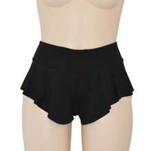 Mini Lycra Pole Dance Skirt Style Twerk Lori Shorts - 黑色 - 查看 2