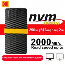 Kodak X200 Pro便攜式ssd Nvme Pcie高速達2000mb/s 1tb 2tb 外置固態硬碟迷你行動硬碟,與ps4 Ps5筆記本電腦桌面電腦兼容 - 黑色 - 查看 2