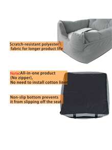 1pc Small Portable Pet Car Seat & Indoor Pet Bed, Suitable For 25lb Dogs - Grey - View 6