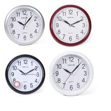 1pc Simple Round Wall Clock With Silent Battery Powered Movement, Decoration For School, Bedroom, Kitchen (9.2 Inches, Battery Not Included) - Silver - View 4