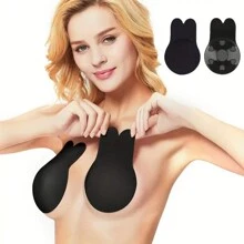 1 /3 pairs of women's silicone strapless adhesive bra, rabbit ear self-adhesive adhesive bra, non-trace silicone invisible bra, breast lift adhesive bra, reusable silicone nipple stickers, women's underwear and underwear accessories, suitable for wedding dresses, party dresses