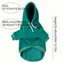 1pc New Dog Hoodie, Pet Sweatshirt With Pocket In The Back, For Small And Medium Dogs - Green - View 2