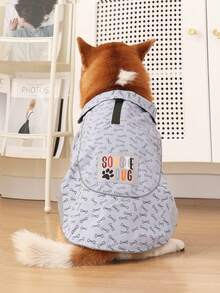 1pc Dog Thermal Lined Warm Cloak, Waterproof & Reflective, Suitable For Small, Medium And Large Dogs To Wear In Winter For Outdoor Activities - Grey - View 4
