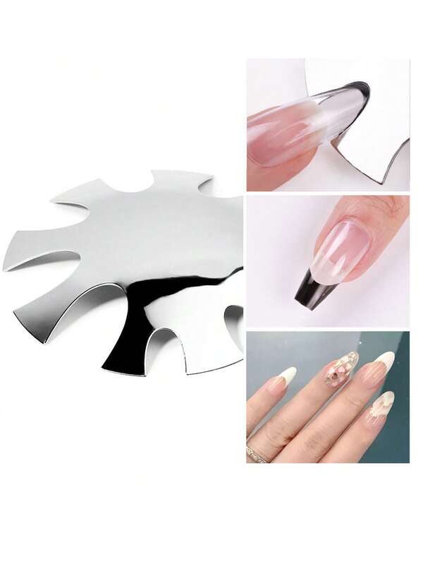 Nail Art French Template, Stainless Steel Nail Shape With Diy Modeling Tools For Nail Polish Or