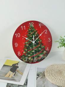1 件 12 吋掃描靜音石英/玻璃掛鐘,現代休閒簡約聖誕風格,無框玻璃設計,高端感。多種風格的創意鐘面。適合聖誕節、客廳和臥室裝飾。玻璃鐘 - 紅色 - 查看 2