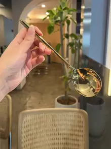 1 件 304 不锈钢金色圆勺，适用于餐厅、厨房、圣诞礼物、学校用品